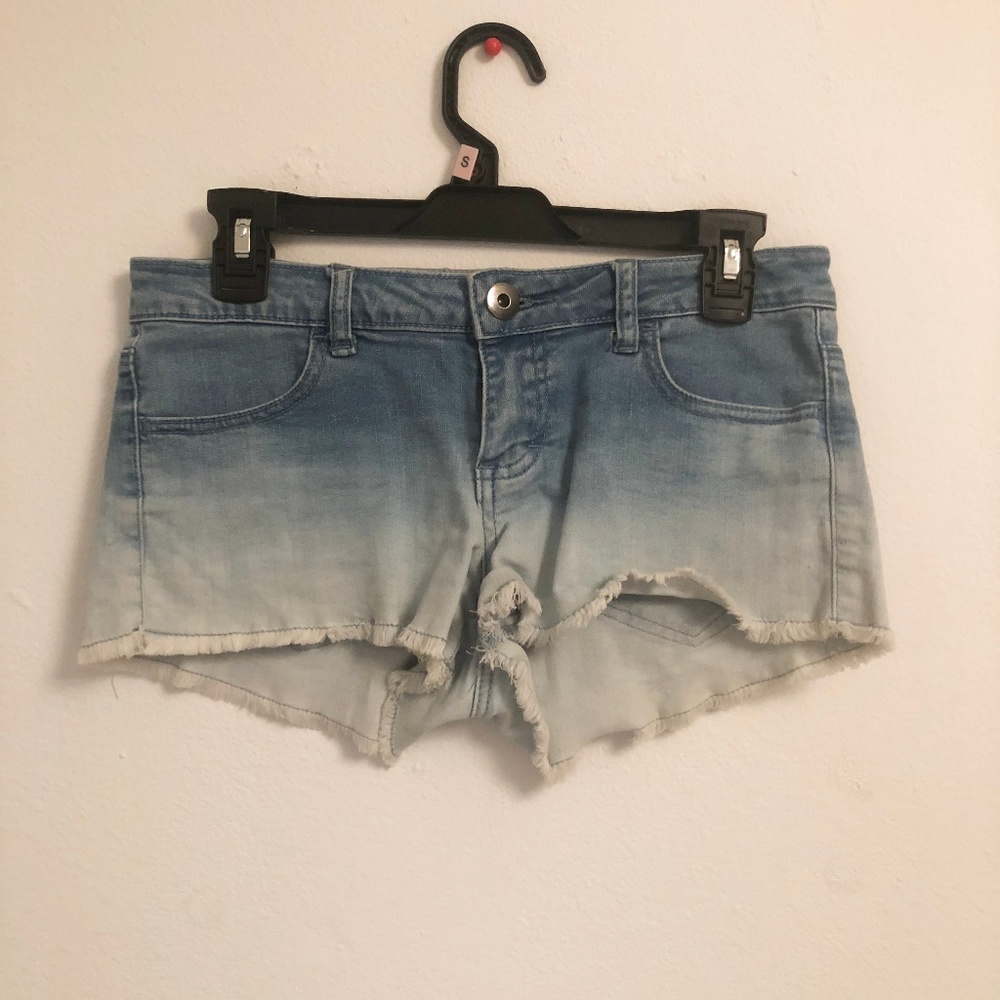 ombré denim shorts